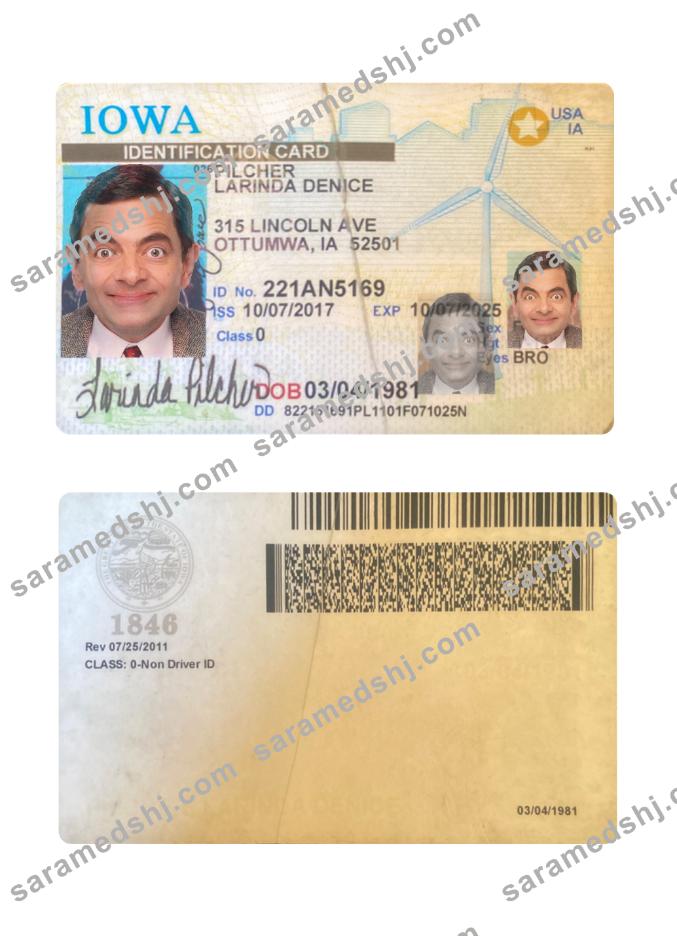 USA Iowa ID card